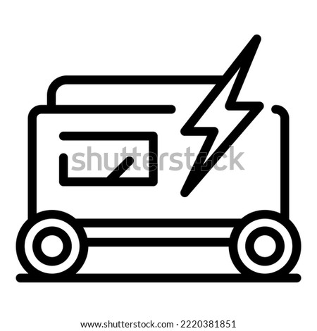 Electricity generator icon outline vector. Power engine. Current supply Royalty-Free Stock Photo #2220381851