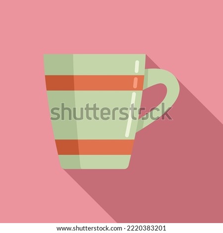 Beverage mug icon flat vector. Hot cup. Breakfast cup