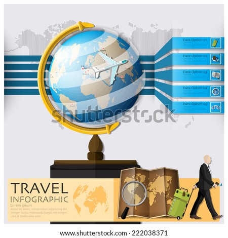Travel And Journey World Map Infographic Background Design Template