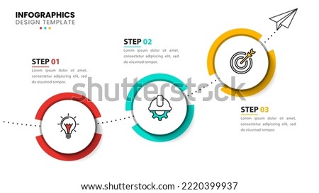 Infographic template with icons and 3 options or steps. Can be used for workflow layout, diagram, banner, webdesign. Vector illustration Royalty-Free Stock Photo #2220399937