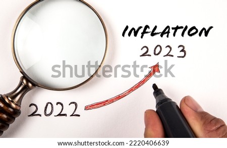 INFLATION concept. Growth and development arrow on white background.