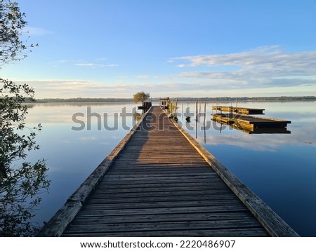 
pontoon of the lac d'azur in the south west of france Royalty-Free Stock Photo #2220486907