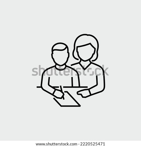 Family Education Teaching Learning Children Vector Line Icon Royalty-Free Stock Photo #2220525471