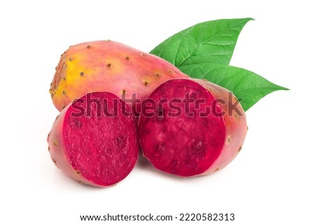 red prickly pear or opuntia isolated on a white background Royalty-Free Stock Photo #2220582313