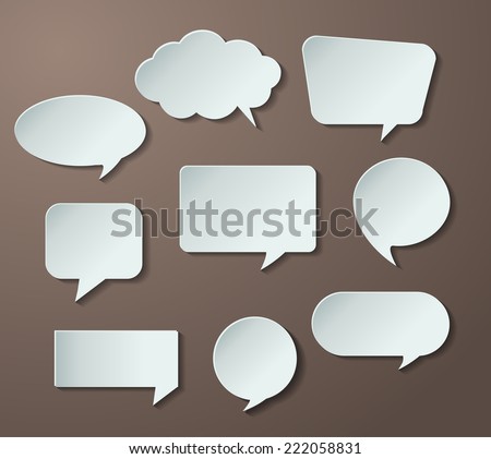 speech bubble cut paper design template. Vector illustration for your business presentation. 