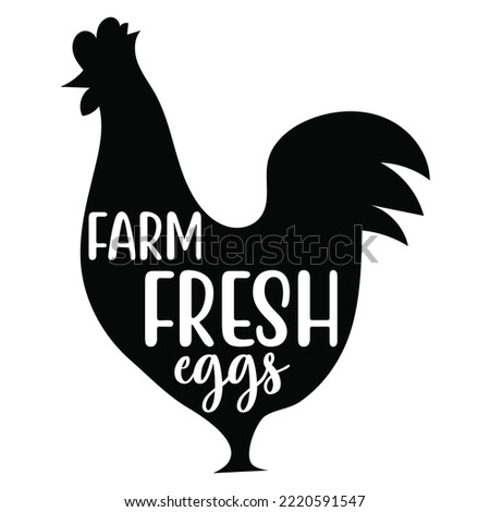 Farm fresh eggs. vector file. Chicken, kitchen clip art. Farmhouse wall decor. Isolated on transparent background.