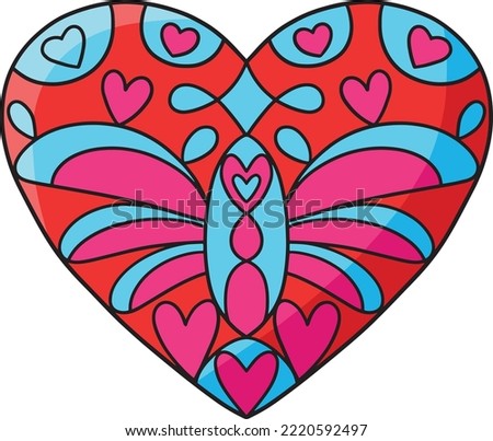 Heart Cartoon Colored Clipart Illustration