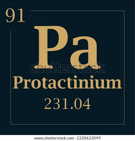 symbol for the element protactinium with atomic mass number and atomic number with two colors