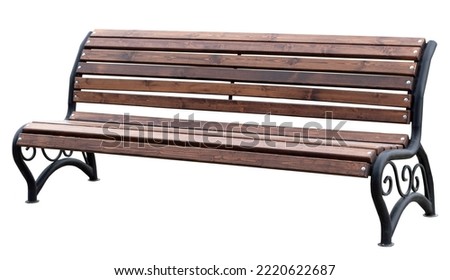  Park Bench Isolated on white background Royalty-Free Stock Photo #2220622687
