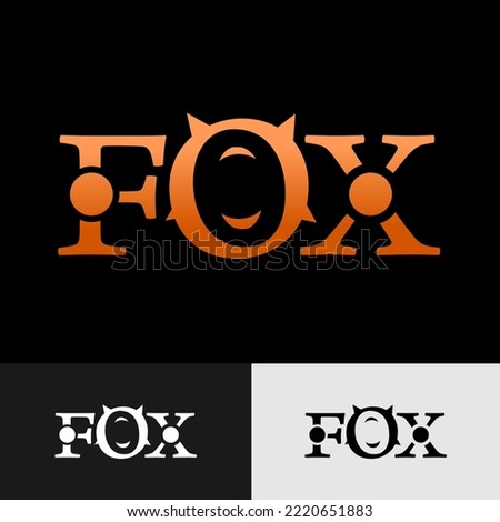 Orange letter FOX logo on black background Vector