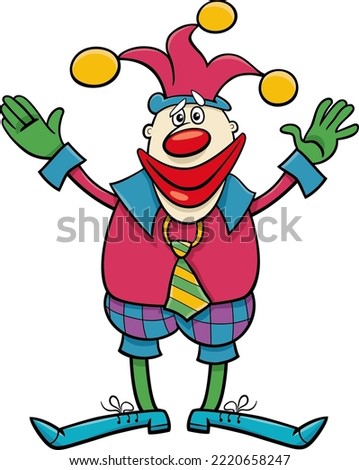 Cartoon illustration of funny clown comic character