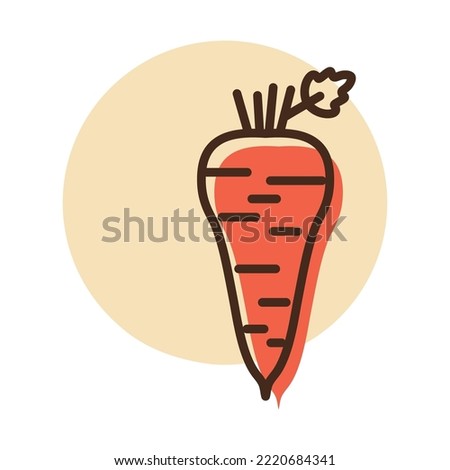 Parsnip root isolated vector icon. Vegetable sign. Graph symbol for food and drinks web site, apps design, mobile apps and print media, logo, UI