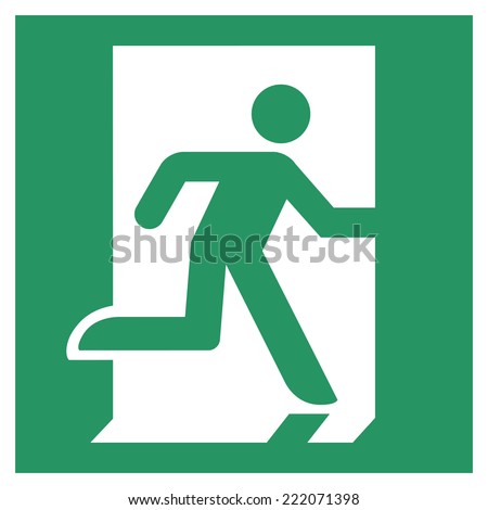 Safe condition sign,Emergency exit Royalty-Free Stock Photo #222071398