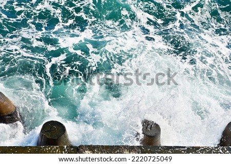 Sea surf waves and foam nature