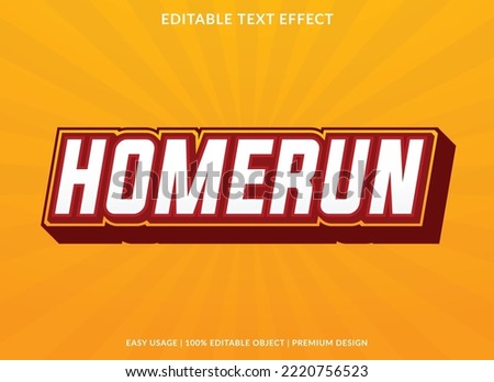 homerun editable text effect template use for business logo and brand