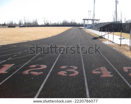 Lane Numbers on a High School Running Track