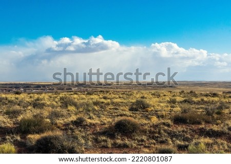 Petrified Forest National Park, part of the Painted Desert, as seen in March. Royalty-Free Stock Photo #2220801087
