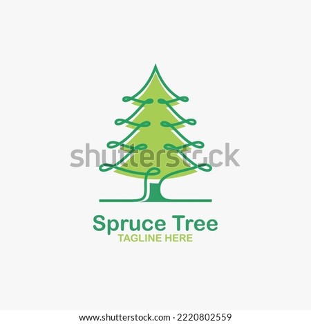 Spruce tree logo design with line style