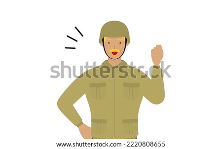 Senior Male Soldier Pose, Cheerful, gutsy pose!