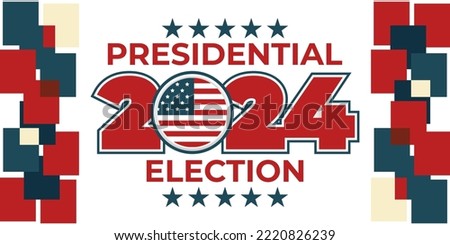 2024 United States of America Presidential Election banner. Election banner Vote 2024 with Patriotic Stars. November 5. Vector EPS 10