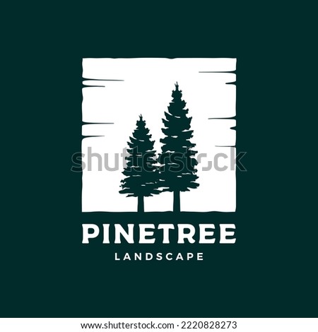 Pine tree silhouette logo design vector illustration