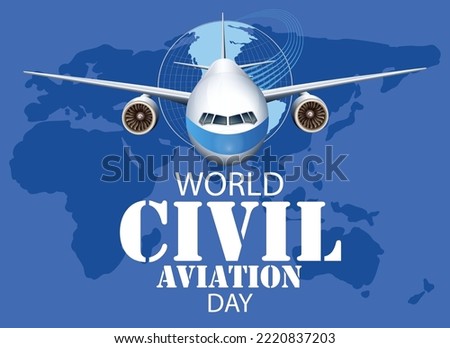 International Civil Aviation Day icon banner illustration