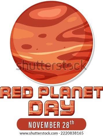 Red planet day poster template illustration