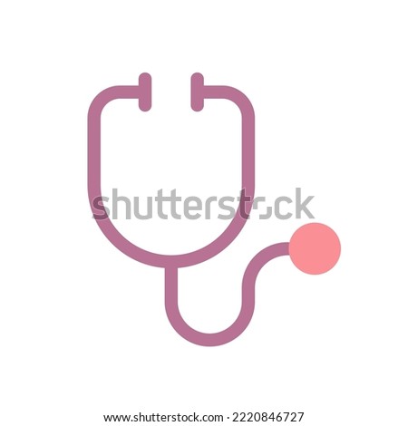 Stethoscope flat color ui icon. Medical instrument. Doctor appointment. Health checkup. Simple filled element for mobile app. Colorful solid pictogram. Vector isolated RGB illustration