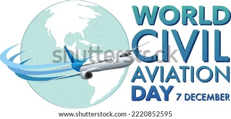 World Civil Aviation Day Banner Design illustration