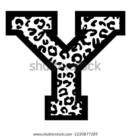 Y letter leopard college sports jersey font on white background. Isolated illustration.
