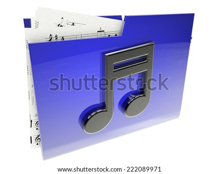 alamcenamiento folder icon to audio files made in 3d 