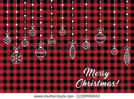 Christmas and New Year pattern at Buffalo Plaid. Festive background for design and print