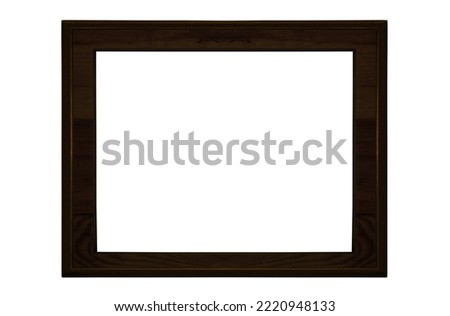Rectangle frame of pine wood for bright images on a white background