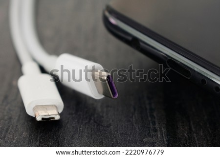 smartphone data and charging cable