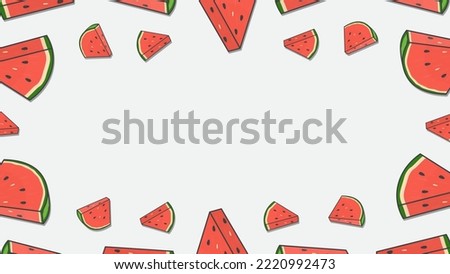 Watermelon Fruit Background Design Template. Watermelon Cartoon Vector Illustration. Nature