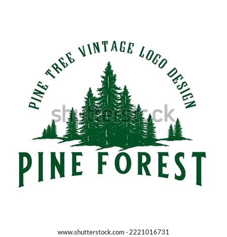 pine forest vector logo design