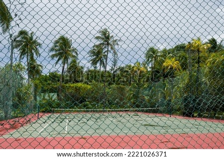 Tropical tennis court in Maldives
