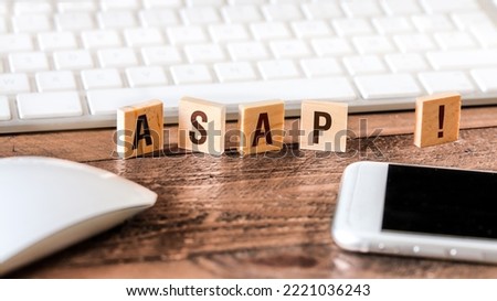 Letters on wooden blocks concept, business background with the acronym ASAP
