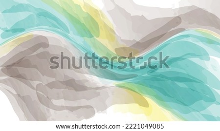 hand drawn watercolor liquid stain. Abstract aqua smudges scribble drop element for design, illustration, wallpaper, card