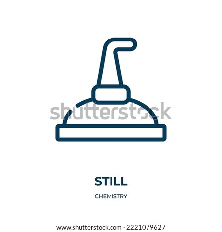 Still icon. Linear vector illustration from chemistry collection. Outline still icon vector. Thin line symbol for use on web and mobile apps, logo, print media. Royalty-Free Stock Photo #2221079627