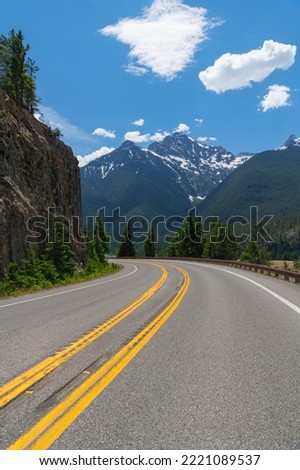 North Cascades Highway, Washington State. Colonial Peak is in the distance Royalty-Free Stock Photo #2221089537