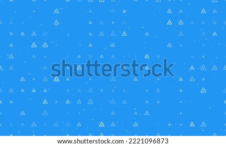 Seamless background pattern of evenly spaced white roundabout signs of different sizes and opacity.  illustration on blue background with stars