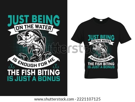 Colourful Fishing T Shirt Design For Fish Lover: Best Custom Vector Design T Shirt For Fishing