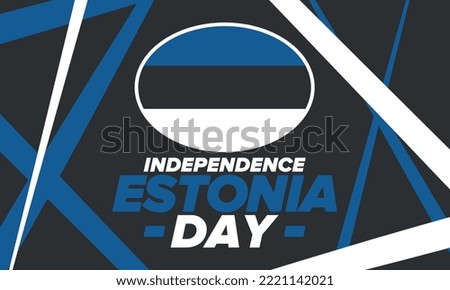 Estonia Independence Day. National happy holiday, celebrated annual in February 24. Estonian flag. Patriotic elements. Poster, card, banner and background. Vector illustration