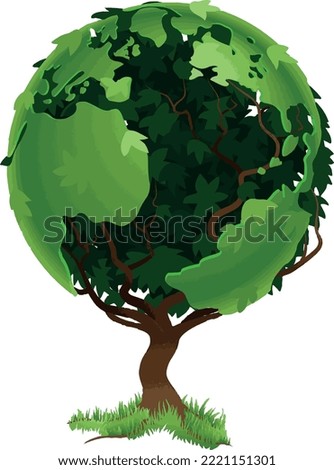 ecosystem  tree , safe life vector
