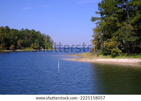 View of the Toledo Bend Reservoir from South Toledo Bend State Park in Anacoco, LA Royalty-Free Stock Photo #2221158057