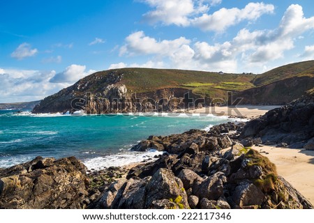 The remote fishing cove at Portheras Cove near Pendeen in Penwith Cornwall England UK Europe