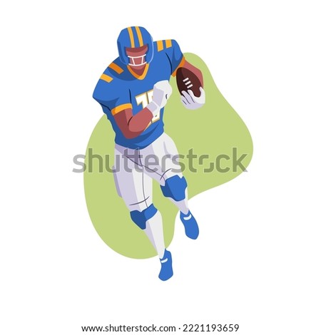 vector drawing illustration of an american football player