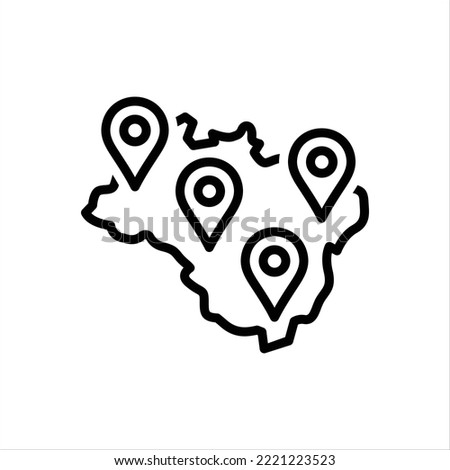 Vector line icon for regional Royalty-Free Stock Photo #2221223523