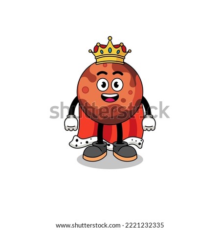 Mascot Illustration of mars planet king , character design